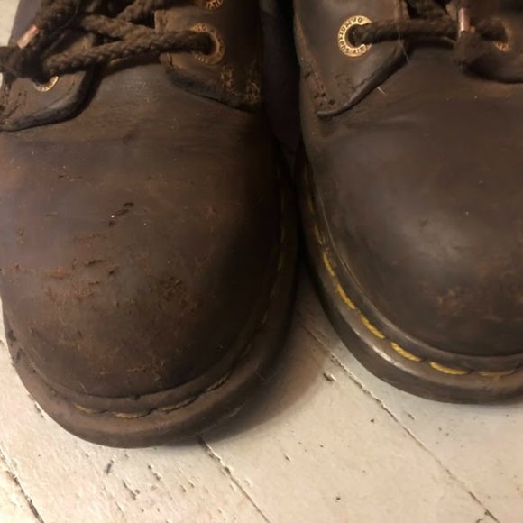 Dr Martins Reeder Brown Leather Lace-up Utility Shoe Steel Toe - Picture 6 of 8